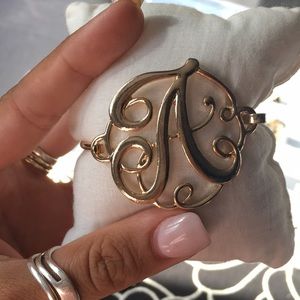 Gold A monogram bracelet